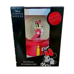 NIB Disney‎ Minnie Mouse Musical Water Globe Congrats Grad - Pomp & Circumstance